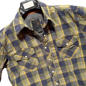 5.11 Tactical Western Shirt Mens Small Plaid Pearl Snap Button Hidden Pockets